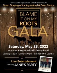 Blame it on my Roots Grand Opening Gala @ Agriculture & Event Centre Ancaster Fairgrounds